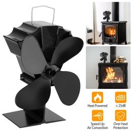 Heat Powered Stove Fan Aluminum Silent Eco Fan