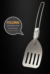 Outdoor folding frying spatula camping portable (select: Leaky shovel)