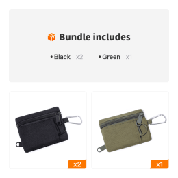 Outdoor Mini EDC Molle Pouch Waist Belt Bag for Camping Hiking Traveling (Color: Black*2+Green)