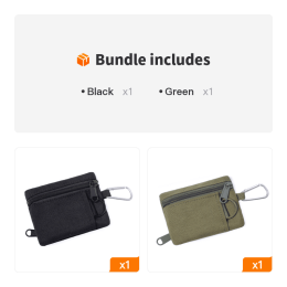 Outdoor Mini EDC Molle Pouch Waist Belt Bag for Camping Hiking Traveling (Color: Black+Green)