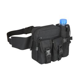 1pc Portable Denim Fanny Pack; Waist Bag; Large Capacity (Color: Black)