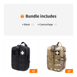 Outdoor Tactical Medical Kit; First Aid Kit Accessories (Color: Black+Camouflage)