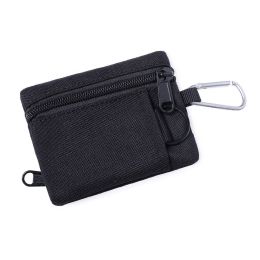 Outdoor Mini EDC Molle Pouch Waist Belt Bag for Camping Hiking Traveling (Color: Black)