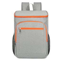 Waterproof Leakproof Thermal Insulated Outdoor Cooler Backpack (Color: Gray/Orange)