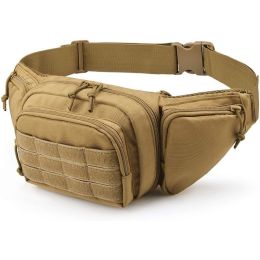 1pc Casual Waist Bag; Multifunctional Shoulder Tactical Waist Bag (Color: Khaki)