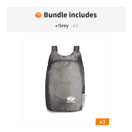 20L Unisex Lightweight Outdoor Backpack; Waterproof Folding Backpack (Color: Grey*3)