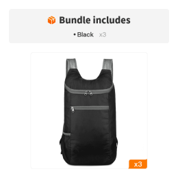 1pc Outdoor Portable Backpack (Color: Black*3)