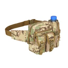 Tactical Waist Bag Denim Waist Bag with Water Bottle Holder (Color: CP Color)