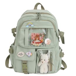 Women's Travel Backpack Women's Multi-Pocket Waterproof; School Pack (Color: Green)