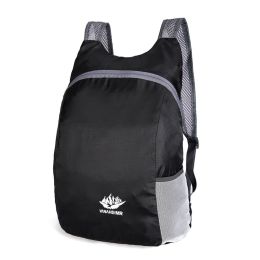 Lightweight Foldable Nylon Hiking Backpack for Camping Hiking Climbing Trekking (Color: Black)