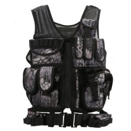 Tactical Vest Military Combat Army Armor Vests (Color: Black python pattern)