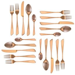 Elegant Western Utensils 20 Piece Flatware Utensil Set 4 In 1 (Type: knife and fork, Color: Rose Gold Matte)