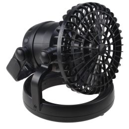 Camping Lantern; 2-in-1 Portable Camping Tent Light Fan (Color: Black)